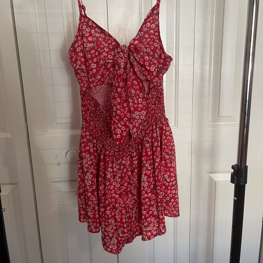 Shein Red Ditsy Floral Romper